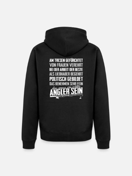 Angler - Unisex Premium Bio Zip Hoodie - Schwarz