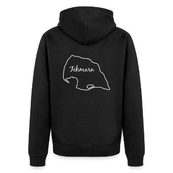 Fehmarn Insel Urlaub Norddeutsch Ostsee - Unisex Premium Bio Zip Hoodie - Schwarz - Hinten - Nico (187cm)