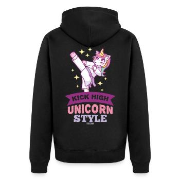 Einhorn Karaté arts martiaux enfants - Veste à capuche bio Premium Unisexe - noir - Dos - Nico (187cm)