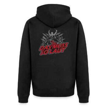 Drummer - Unisex Premium Bio Zip Hoodie - Schwarz - Hinten - Nico (187cm)