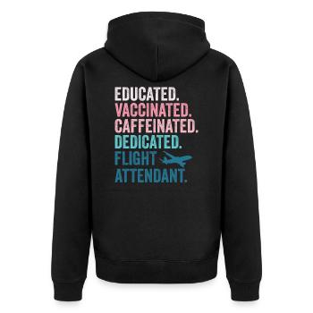 Flight Attendant Flight Attendant Flight Attendant - Unisex Premium Organic Zip Hoodie - black - Back - Nico (187cm)
