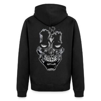 New Bad Skull the Special Skull - Unisex Premium Organic Zip Hoodie - black - Back - Nico (187cm)