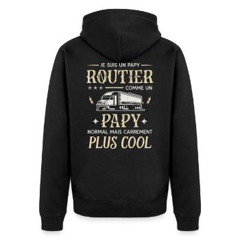 Papy Routier Chauffeur Cool Grands Pères Fête - Veste à capuche bio Premium Unisexe - noir - Dos - Nico (187cm)