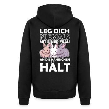 Drôle lapin sort cadeau pour les lièvres - Veste à capuche bio Premium Unisexe - noir - Dos - Nico (187cm)