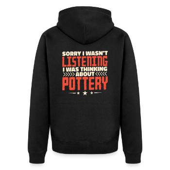 Poterie poterie potiers bricoleurs cadeau - Veste à capuche bio Premium Unisexe - noir - Dos - Nico (187cm)