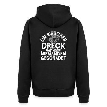 Geländewagen - Unisex Premium Bio Zip Hoodie - Schwarz - Hinten - Nico (187cm)