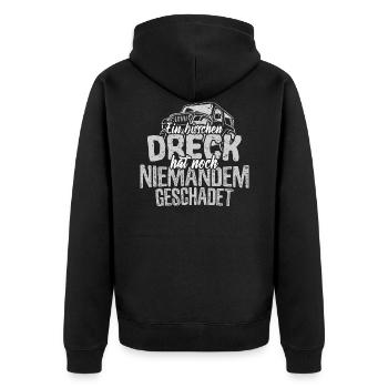 Geländewagen Geländefahrzeug Spruch Für Offroad Of - Unisex Premium Bio Zip Hoodie - Schwarz - Hinten - Nico (187cm)