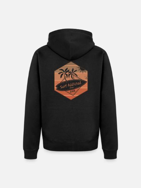 Surf Addicted Since Ever - Unisex Premium Bio Zip Hoodie - Schwarz