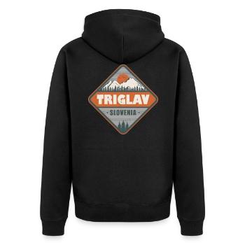 Triglav Slovenia Slovenian Alps Vintage Hiking Des - Unisex Premium Organic Zip Hoodie - black - Back - Nico (187cm)