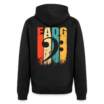 Bassiste EADG Bass BassEr Retro Bass Wrench - Veste à capuche bio Premium Unisexe - noir - Dos - Nico (187cm)