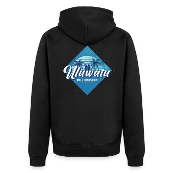 Uluwatu Bali Indonésie Rétro 80s Summer Surf - Veste à capuche bio Premium Unisexe - noir - Dos - Nico (187cm)