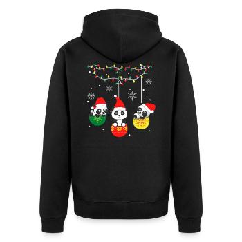 Panda Noël - Veste à capuche bio Premium Unisexe - noir - Dos - Nico (187cm)