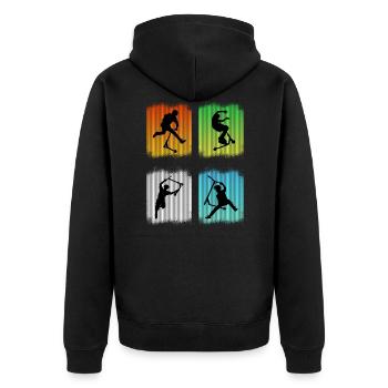 Freestyle Scooter - Unisex Premium Bio Zip Hoodie - Schwarz - Hinten - Nico (187cm)