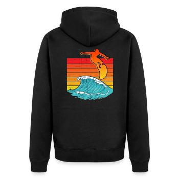 Surfing - Veste à capuche bio Premium Unisexe - noir - Dos - Nico (187cm)