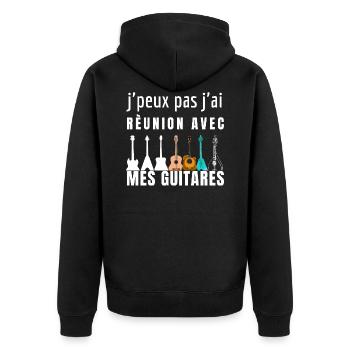 Cadeau Guitare - Veste à capuche bio Premium Unisexe - noir - Dos - Nico (187cm)