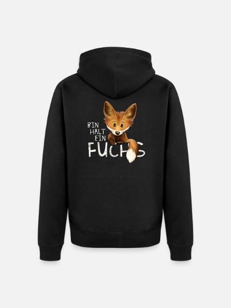 Bin halt ein Fuchs verwegen lustiges Statement - Unisex Premium Bio Zip Hoodie - Schwarz