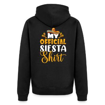 My Official Siesta Shirt Mexican Fiesta - Unisex Premium Organic Zip Hoodie - black - Back - Nico (187cm)