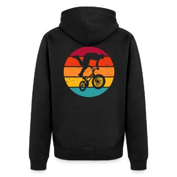 bmx bike bmx young bmx bike women men - Unisex Premium Organic Zip Hoodie - black - Back - Nico (187cm)