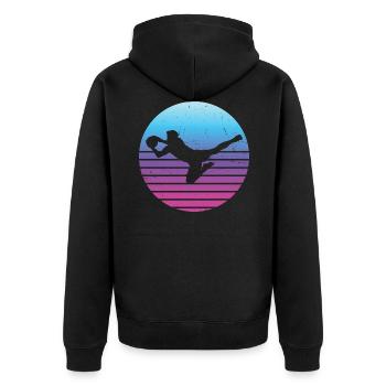 Football player Football Footballer Football - Unisex Premium Organic Zip Hoodie - black - Back - Nico (187cm)