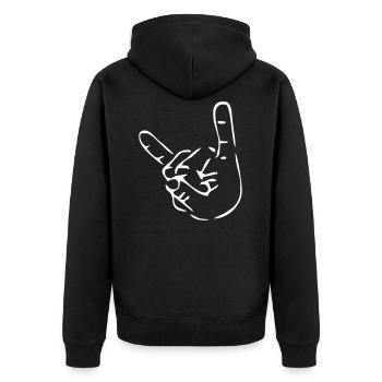 Français fourche Hard Rock - Veste à capuche bio Premium Unisexe - noir - Dos - Nico (187cm)
