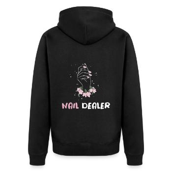 Salon de manucure | Marchand d’ongles - Veste à capuche bio Premium Unisexe - noir - Dos - Nico (187cm)