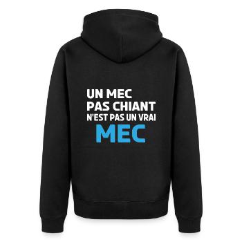 un mec pas chiant n'est pas un vrai mec - Veste à capuche bio Premium Unisexe - noir - Dos - Nico (187cm)