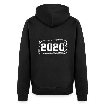 Vintage Fabriqué En 2020 - Anniversaire 4 ans - Veste à capuche bio Premium Unisexe - noir - Dos - Nico (187cm)