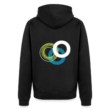 O Letter - Unisex Premium Organic Zip Hoodie - black - Back - Nico (187cm)
