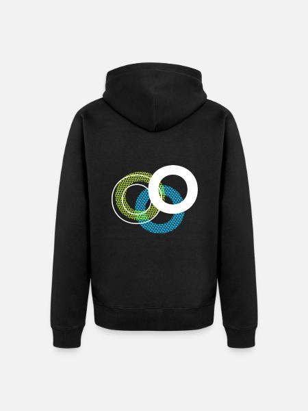 O Letter - Unisex Premium Organic Zip Hoodie - black