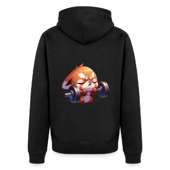 Mignon Shiba Inu Fox Training Chibi Workout - Veste à capuche bio Premium Unisexe - noir - Dos - Nico (187cm)