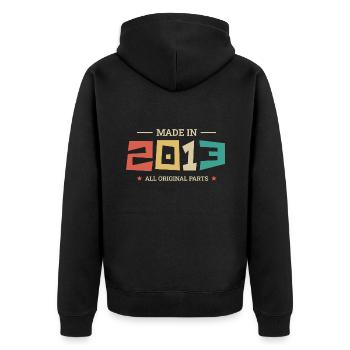 Legendary since 2013 Original 2013 - Unisex Premium Organic Zip Hoodie - black - Back - Nico (187cm)