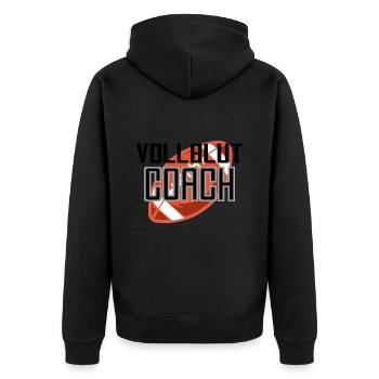 Thoroughbred Coach Football - Unisex Premium Organic Zip Hoodie - black - Back - Nico (187cm)