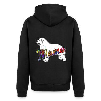 Great Pyrenees Great Pyrenees Mama - Unisex Premium Organic Zip Hoodie - black - Back - Nico (187cm)