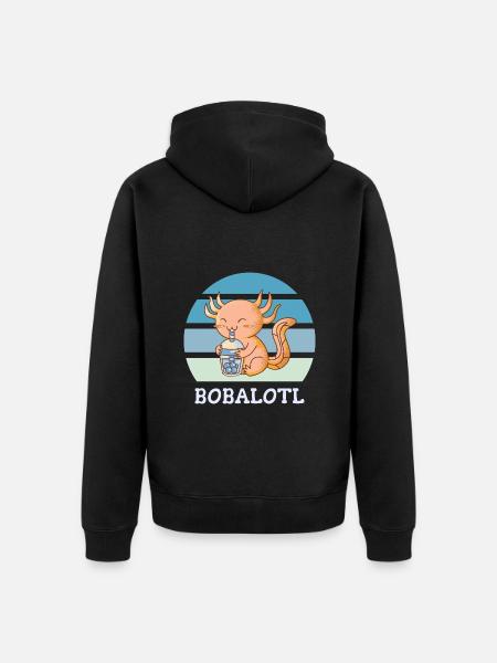 Boba Bubble Tea Axolotl Bobalotl - Veste à capuche bio Premium Unisexe - noir