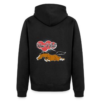 Horse This Is How I Roll - Unisex Premium Organic Zip Hoodie - black - Back - Nico (187cm)
