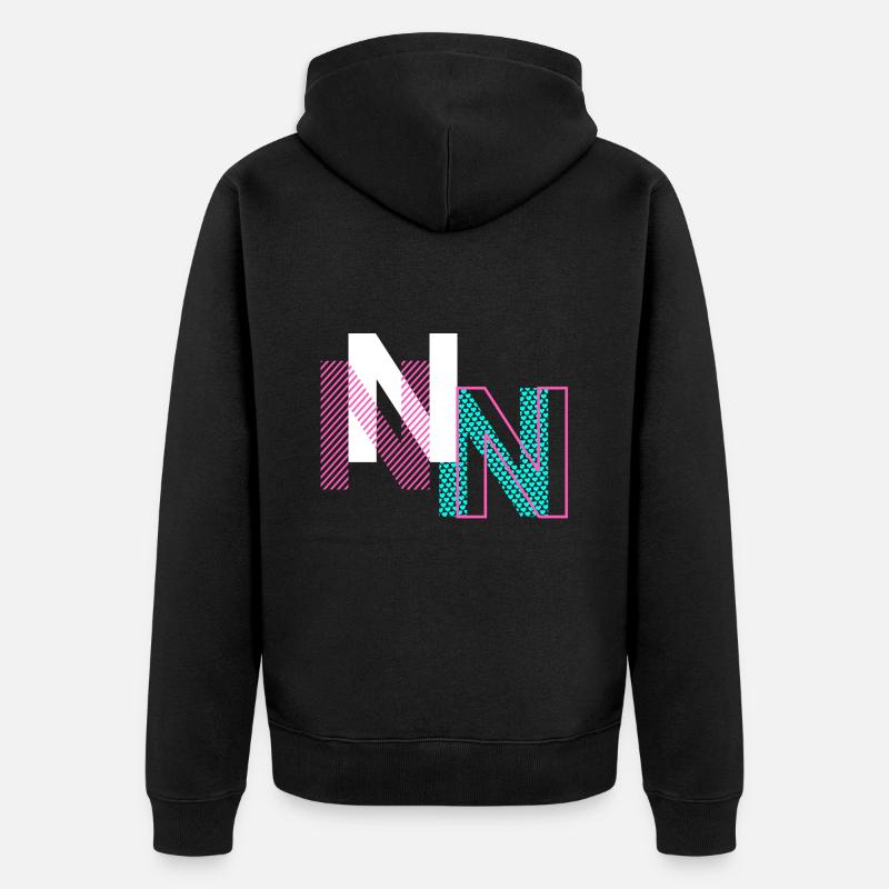 Conception de la lettre N - Veste à capuche bio Premium Unisexe - noir