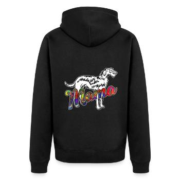 Irish Wolfhound Irish Wolfhound Mama - Unisex Premium Organic Zip Hoodie - black - Back - Nico (187cm)