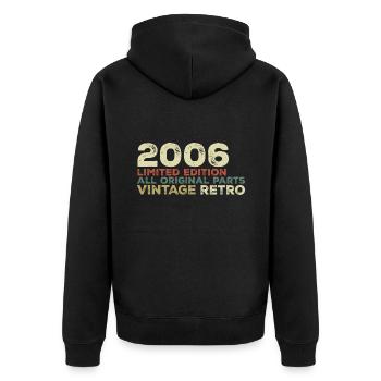 2006 né cadeau d’anniversaire vintage 2006 Retro - Veste à capuche bio Premium Unisexe - noir - Dos - Nico (187cm)