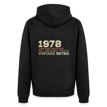 1978 né cadeau d’anniversaire vintage 1978 Retro - Veste à capuche bio Premium Unisexe - noir - Dos - Nico (187cm)