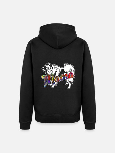 Keeshond Keeshond Mama - Unisex Premium Organic Zip Hoodie - black