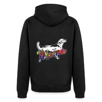 Golden Retriever Golden Retriever Mama - Unisex Premium Organic Zip Hoodie - black - Back - Nico (187cm)
