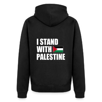 I stand with palestine - Veste à capuche bio Premium Unisexe - noir - Dos - Nico (187cm)