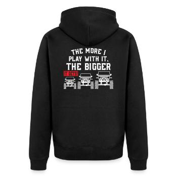 the more i play with the bigger it gets - Unisex Premium Organic Zip Hoodie - black - Back - Nico (187cm)