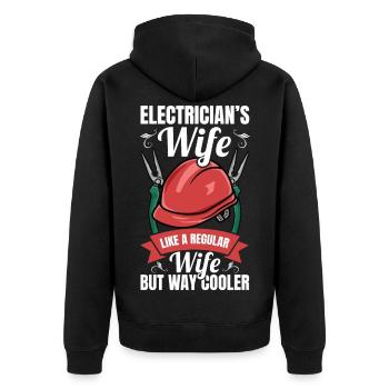 Electrician Woman - Unisex Premium Organic Zip Hoodie - black - Back - Nico (187cm)