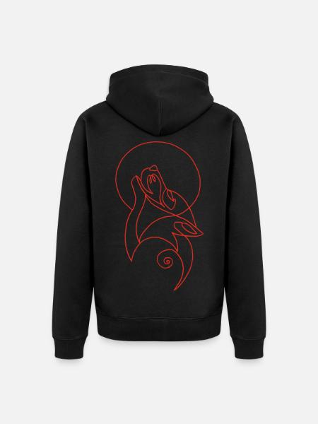 Sketch of the red wolf - Unisex Premium Organic Zip Hoodie - black