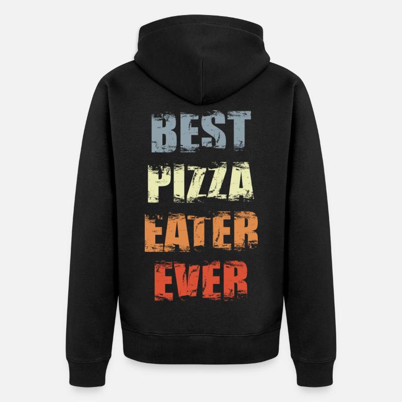 Drôle de mangeur de pizza - Veste à capuche bio Premium Unisexe - noir