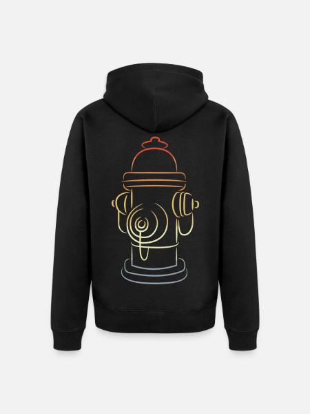 Retro Fire Hydrant - Unisex Premium Organic Zip Hoodie - black