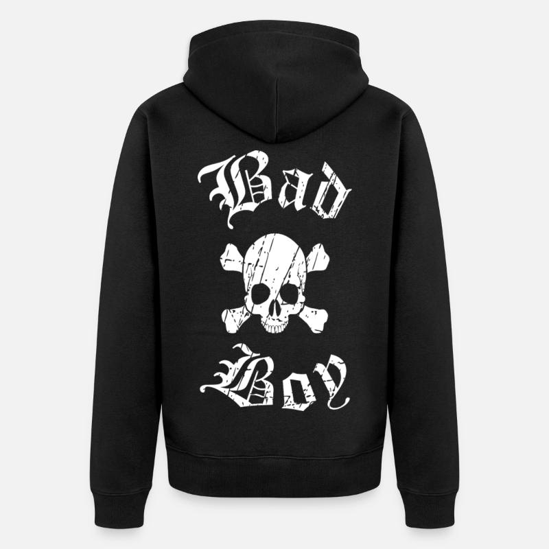 Schädel Tattoo Design - Unisex Premium Bio Zip Hoodie - Schwarz