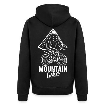 VTT - Jeu de mots sur le vélo - Veste à capuche bio Premium Unisexe - noir - Dos - Nico (187cm)