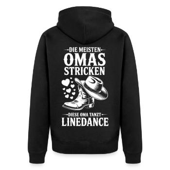 Grandma Dancing LineDance - Unisex Premium Organic Zip Hoodie - black - Back - Nico (187cm)